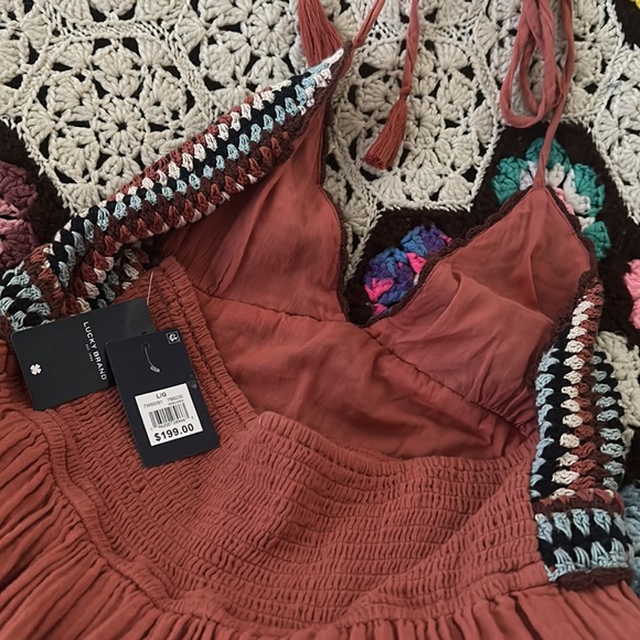 Lucky Brand handcrafted crochet halter sundress - Picture 4 of 12